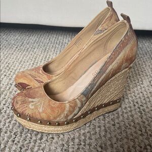 Aldo Multicolor Floral Wedge Shoes